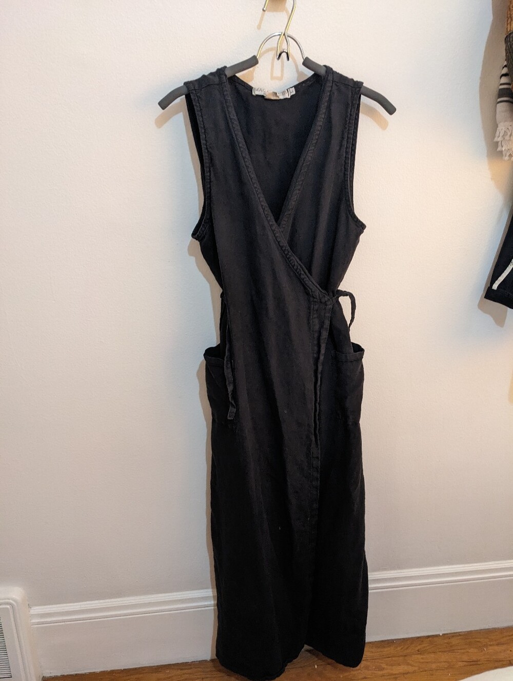 Vintage M.A.C. Collection 100% Linen Wrap Dress, Size Large